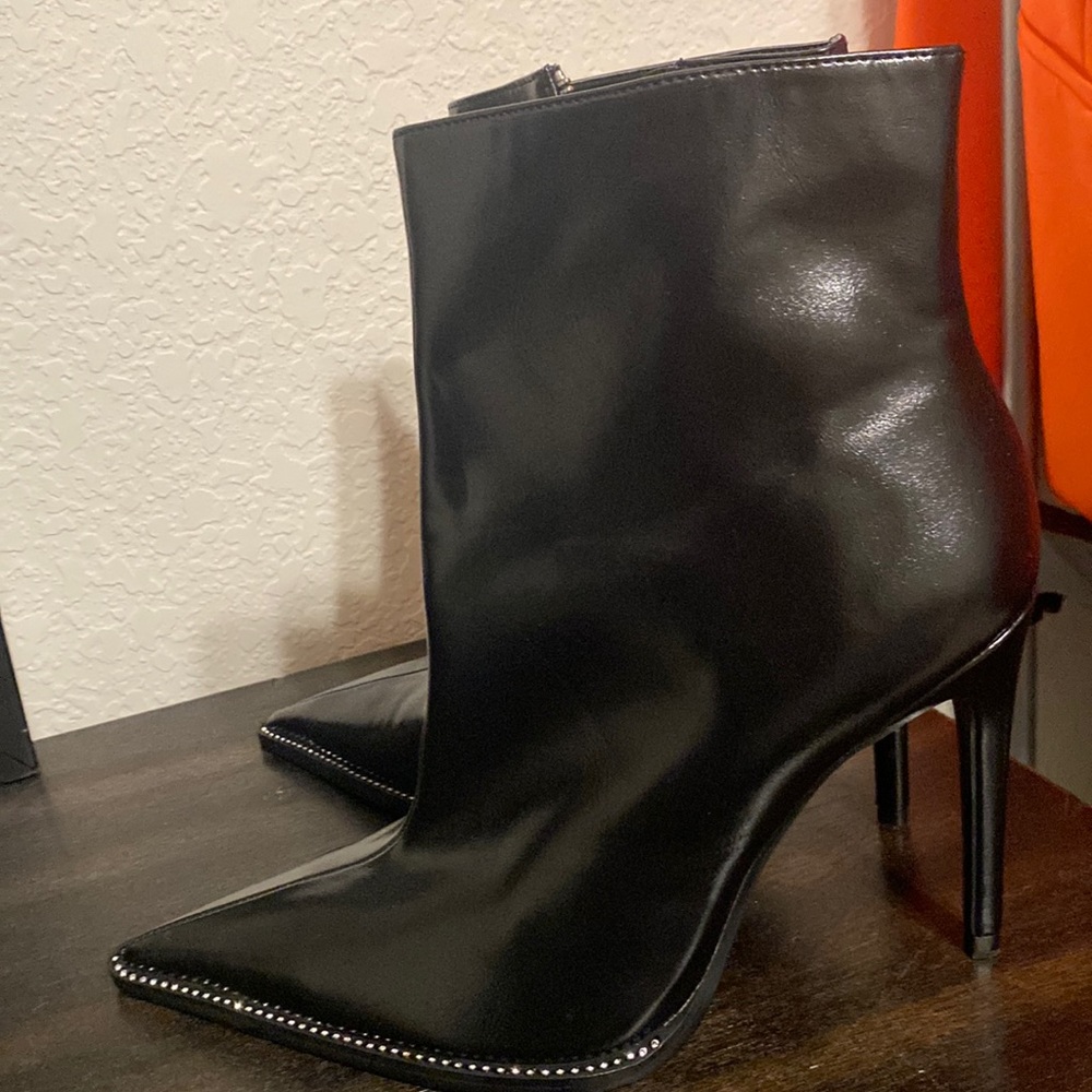 Zara black boots with rhinestones